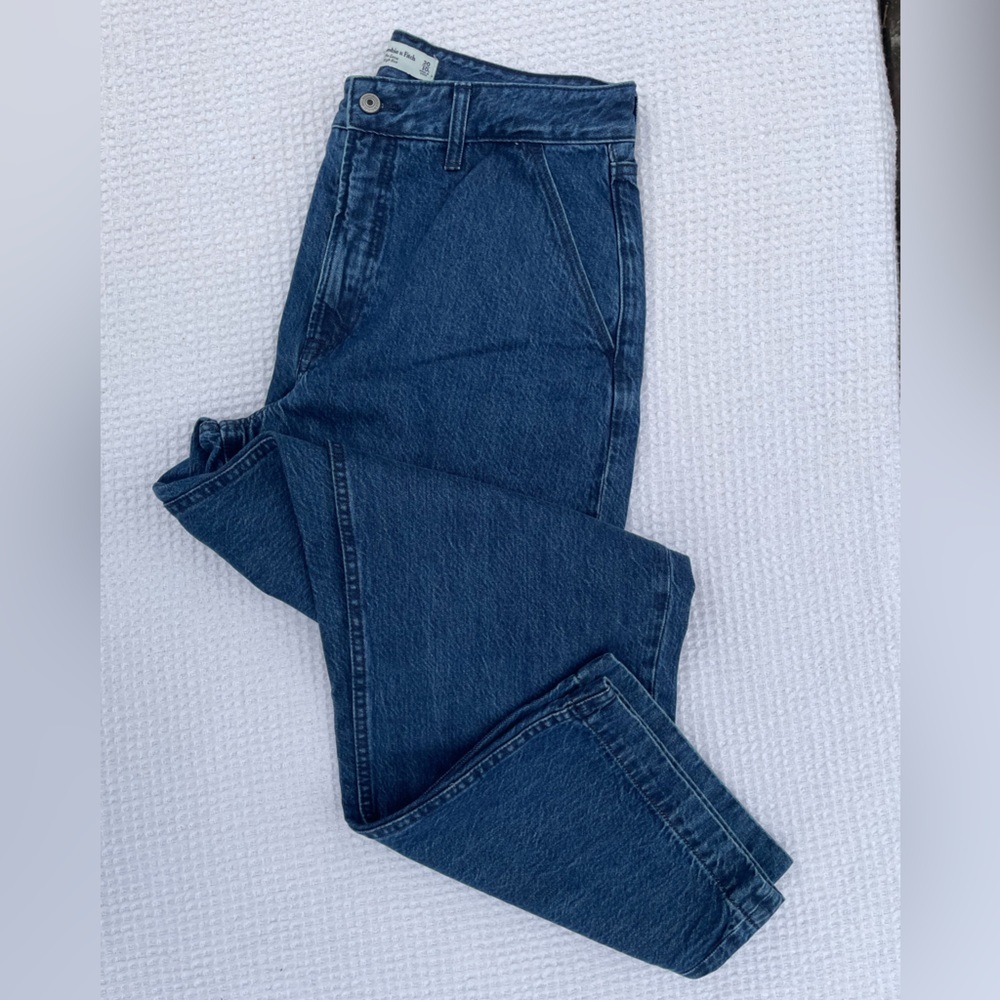 New Abercrombie & Fitch Loose Fit Dark Blue Jeans New Denim - Picture 7 of 10